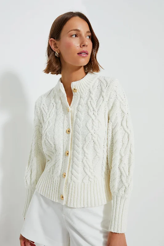 Ivory Cotton Colette Cardigan