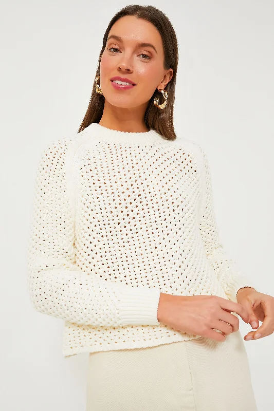 Ivory Crochet Knit Annette Sweater