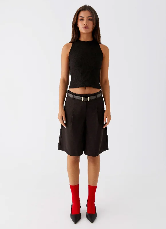 Jeni Long Tailored Jorts - Black