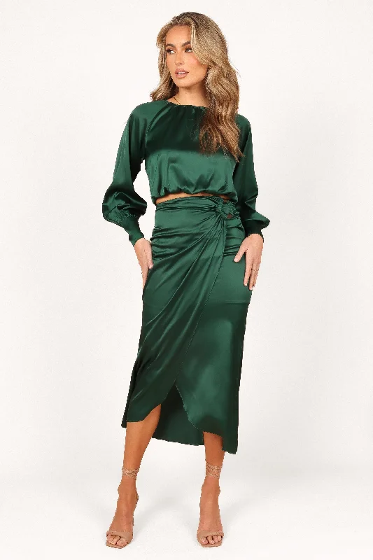 Natasha Two Piece Set - Emerald Green