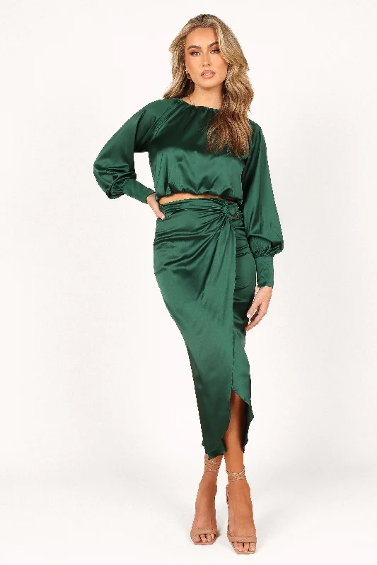 Natasha Two Piece Set - Emerald Green