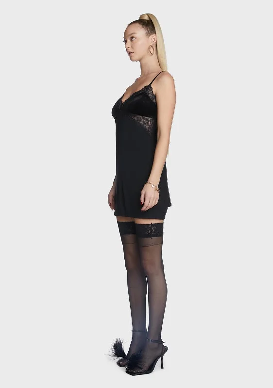 Over And Done Lace Trim Chemise