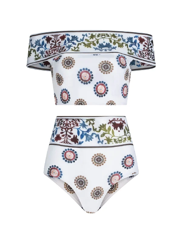 Pineto Top + Hilaria Bikini Bottom Multi Sepia Floral