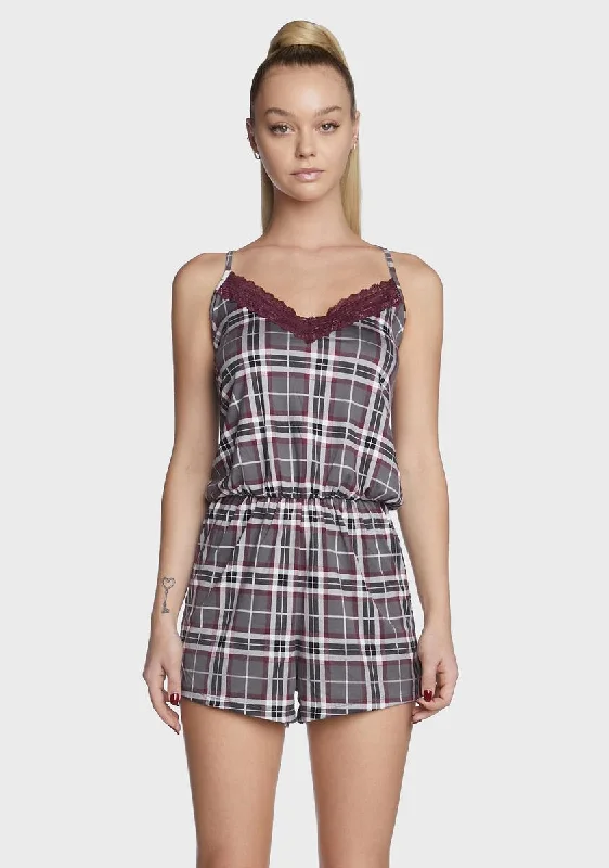 Real Beauty Plaid Romper