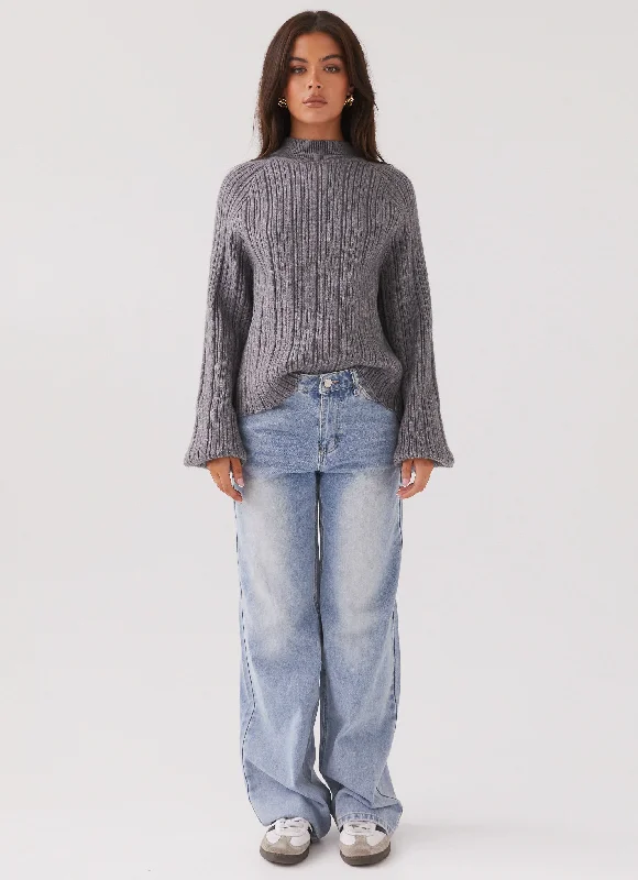 Riley Knit Sweater - Storm Grey