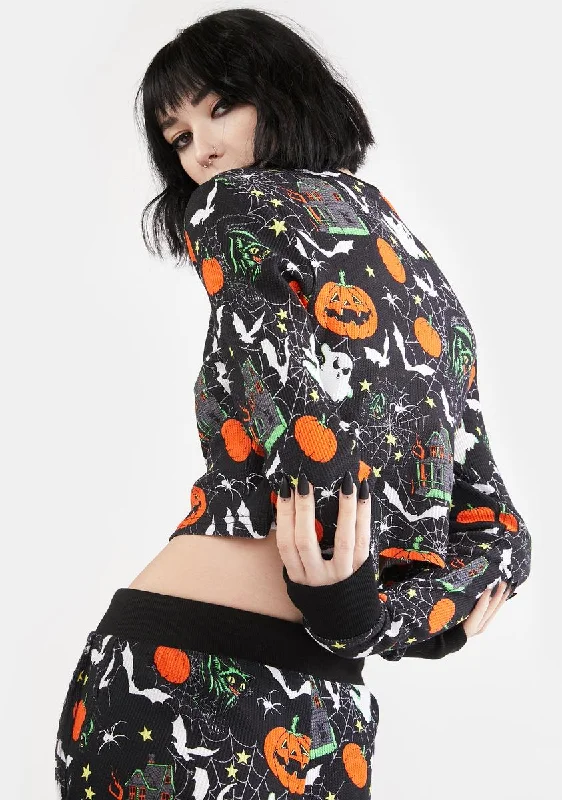 Slay All Doomsday Long Sleeve Halloween Lounge Top