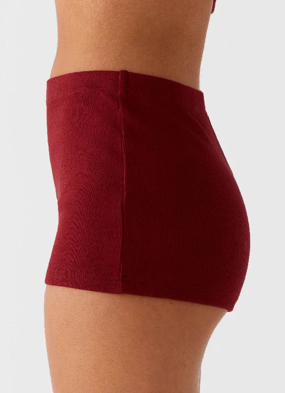 Spectate Mini Shorts - Maroon