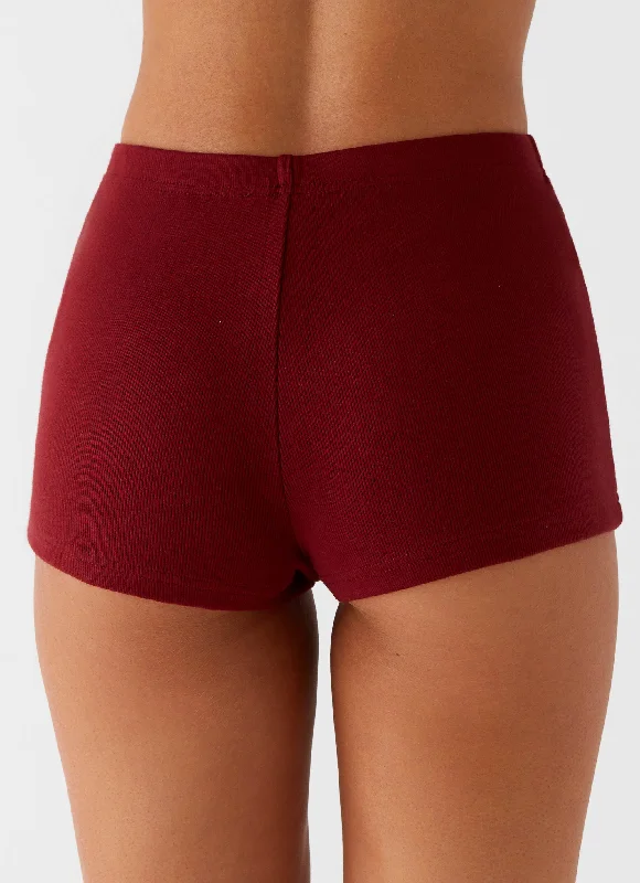 Spectate Mini Shorts - Maroon