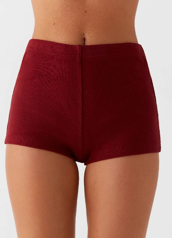 Spectate Mini Shorts - Maroon