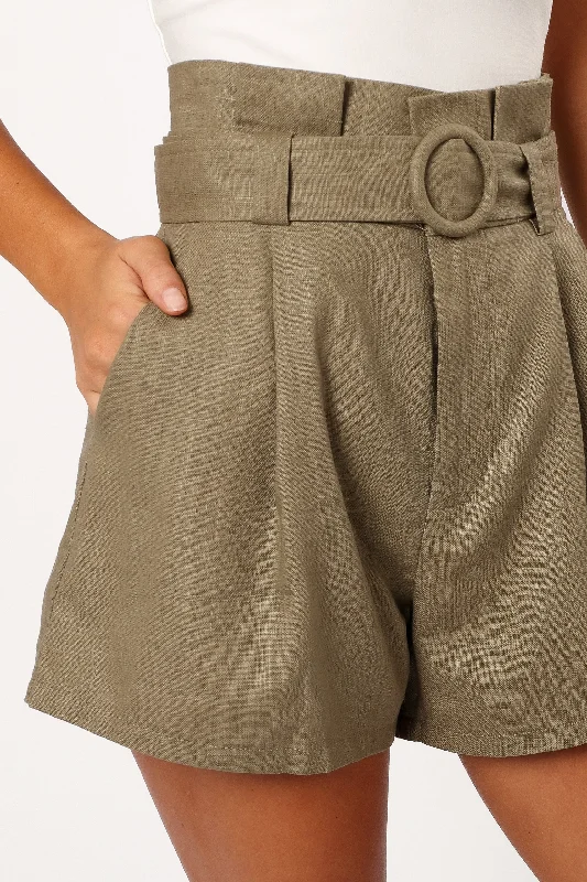 Vero Belted Short - Khaki