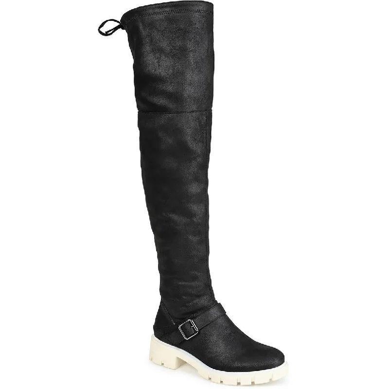 Womens Faux Suede Thigh-High Boots