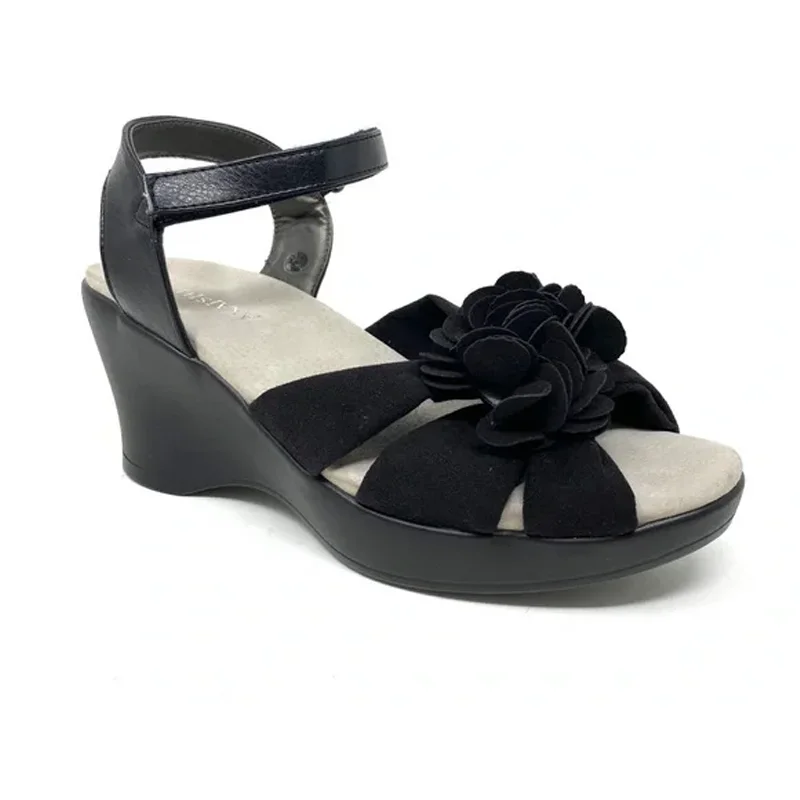 Akaishi Hana Wedge Sandal (Women) - Black