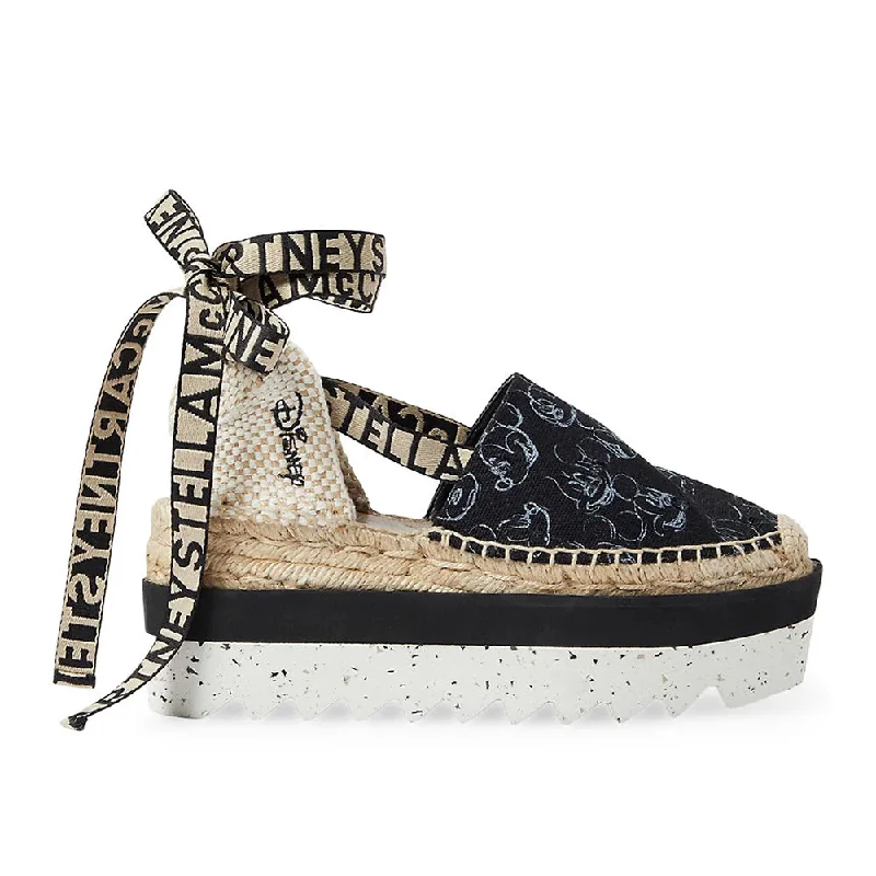 Stella McCartney Women's Gaia Canvas Mickey Espadrilles Elyse Sneakers in Black