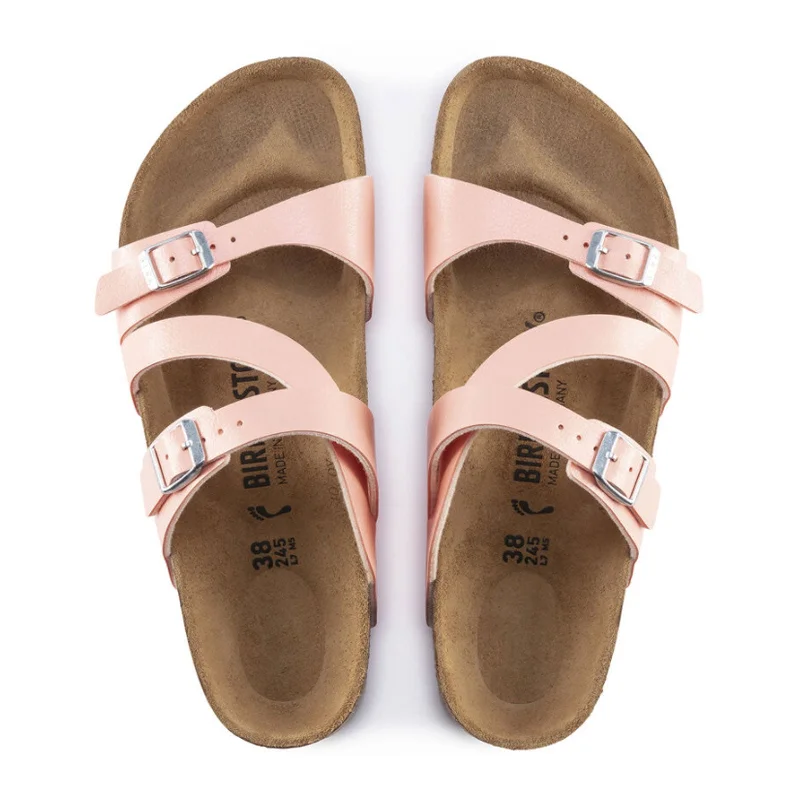 Birkenstock Salina Slide Sandal (Women) - Graceful Coral Peach Birko-Flor