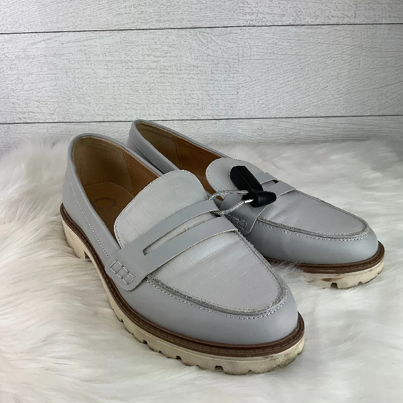 Grey Shoes Flats Cme, Size 9.5