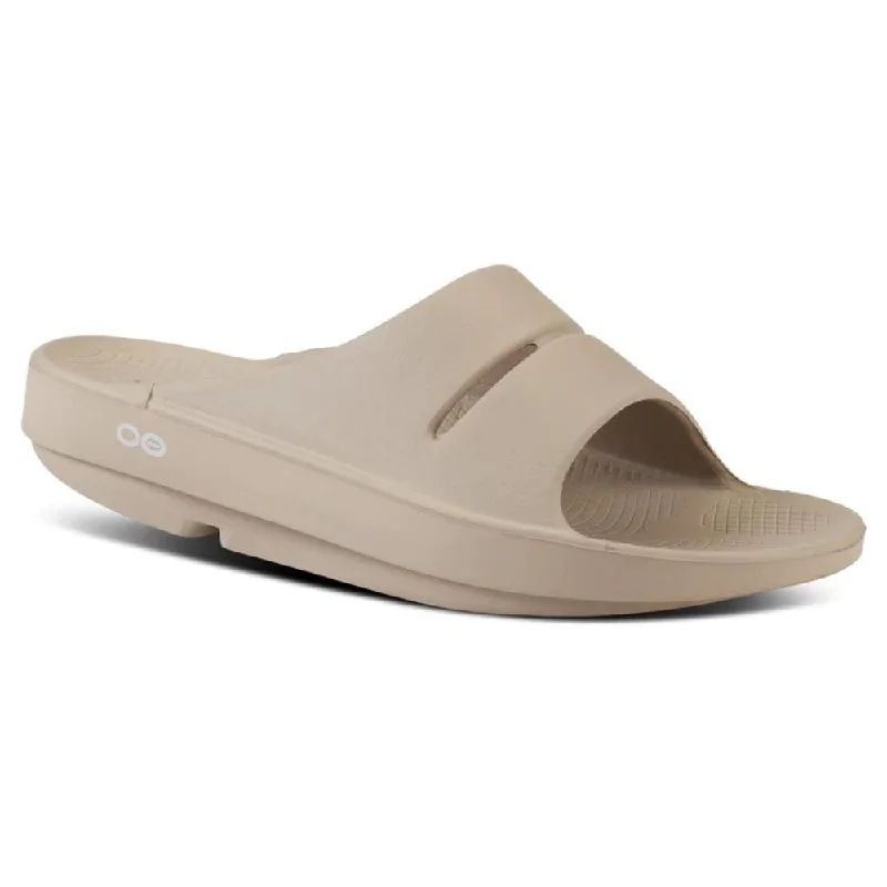 OOFOS OOahh Slide Nomad Taupe Sandal (Unisex)