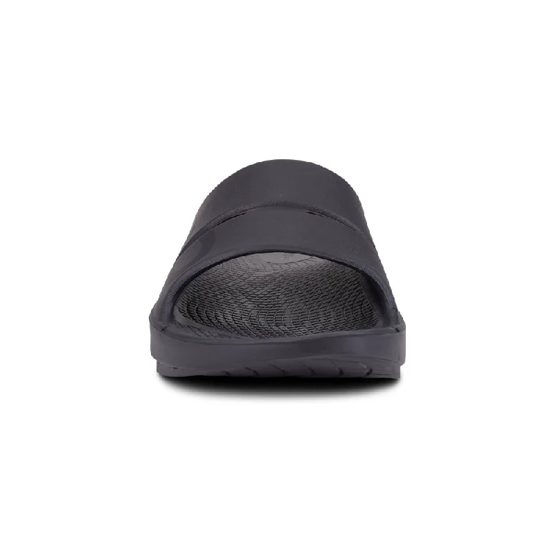 OOFOS OOahh Sport Flex Black Mat Sandal (Unisex)