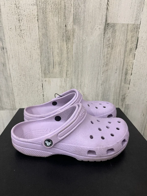 Purple Shoes Flats Crocs, Size 10