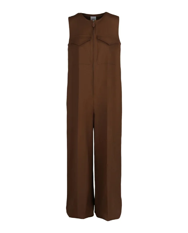 Burberry Womens Oversized Sleeveless Jumpsuit