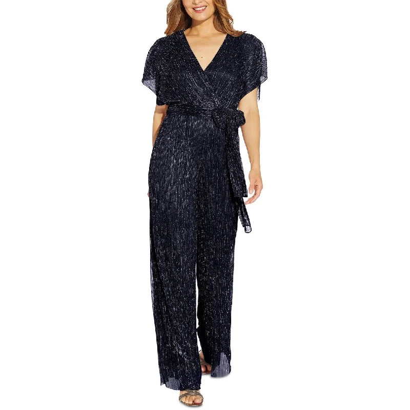 Womens Mesh Metallic Jumpsuit