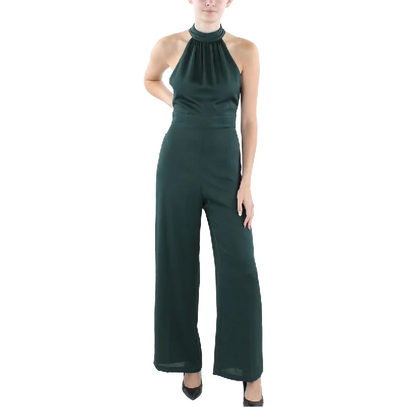 Womens Halter Double-Breasted Jumpsuit