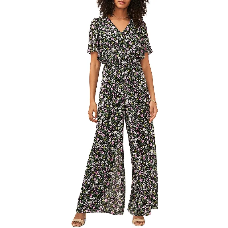 Womens Chiffon Smocked Jumpsuit