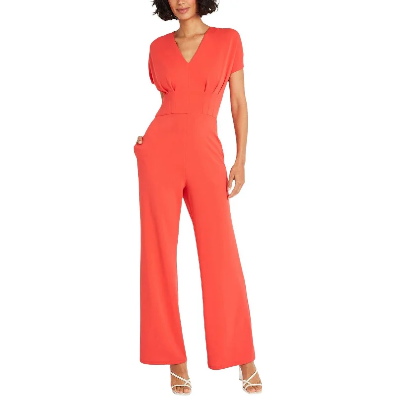 Womens Pleated Polyester Jumpsuit