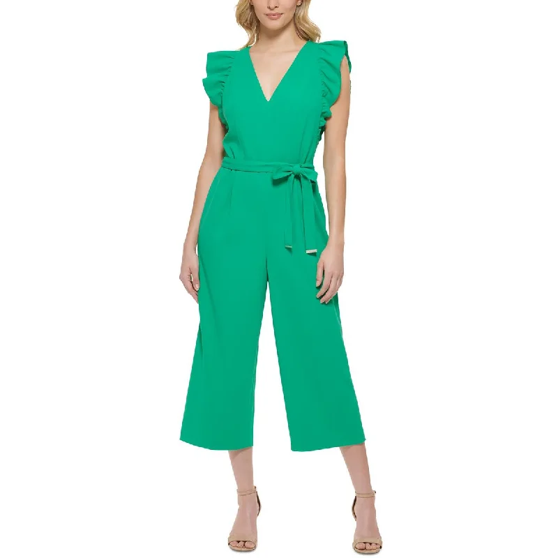 Womens Crop Polyester Jumpsuit