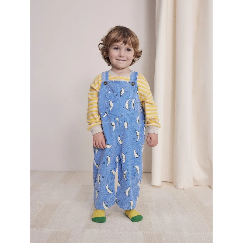 Bobo Choses Light Blue Beneath The Moon Micro Corduroy Dungaree