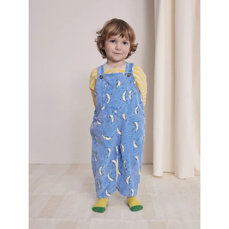 Bobo Choses Light Blue Beneath The Moon Micro Corduroy Dungaree