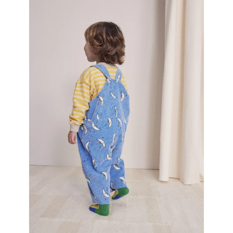 Bobo Choses Light Blue Beneath The Moon Micro Corduroy Dungaree