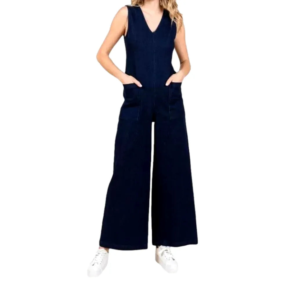 Chic denim women's jumpsuit overall