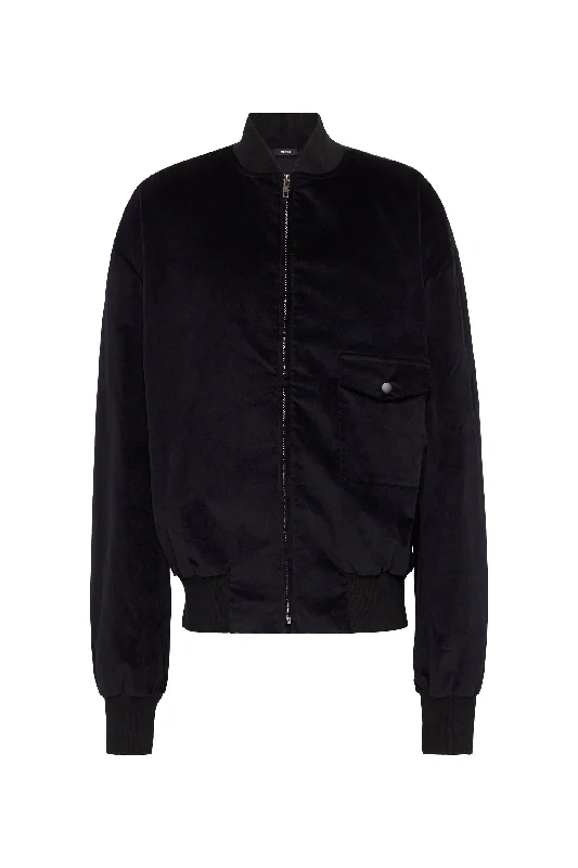 cotton velvet bomber jacket