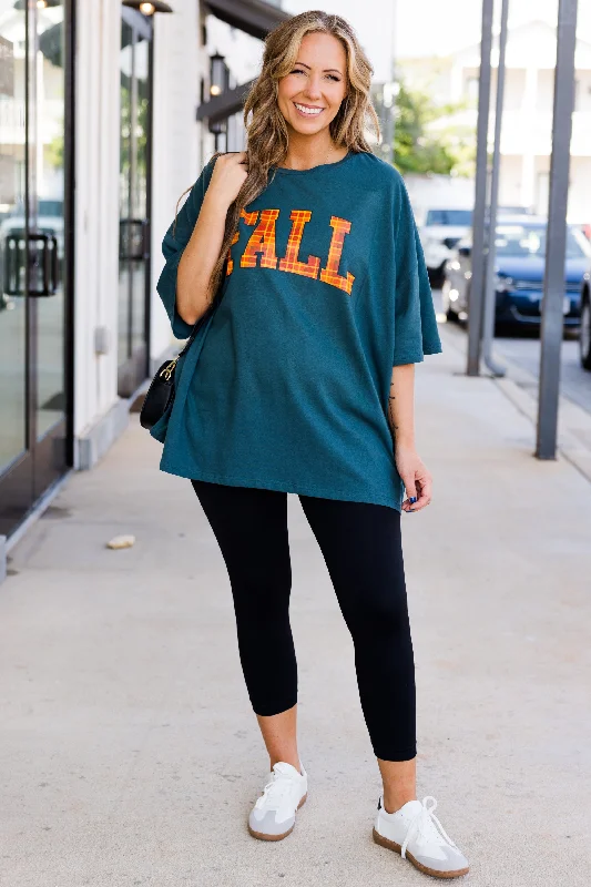 Feeling Like Fall Boyfriend Tee, Peacock