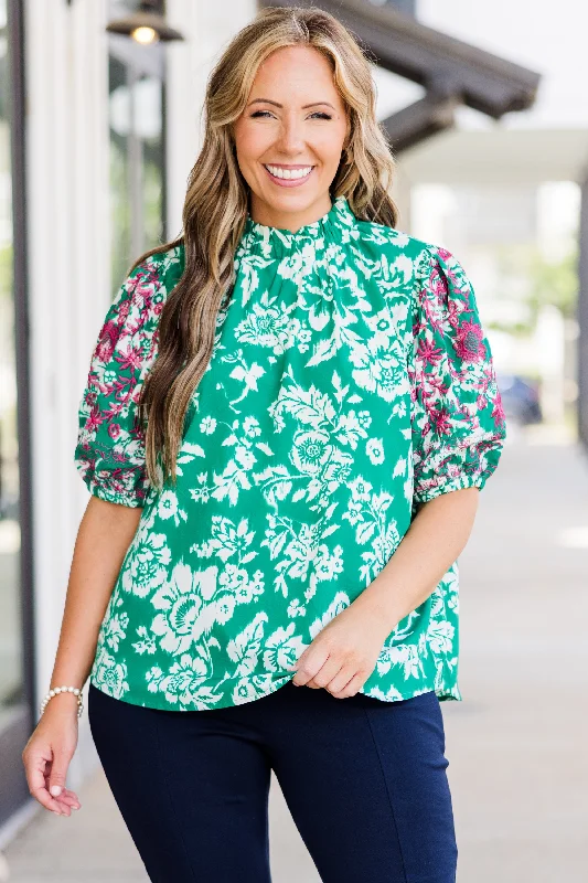 Flower Festival Top, Green