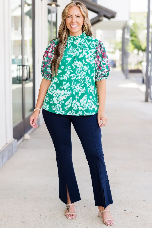 Flower Festival Top, Green