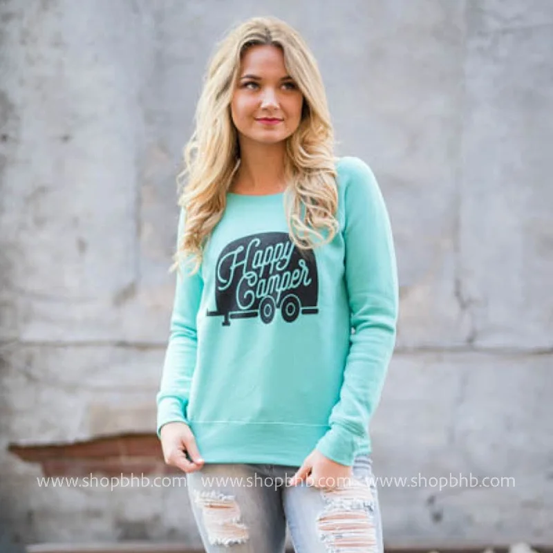 Happy Camper Slouchy Sweatshirt Fleece**