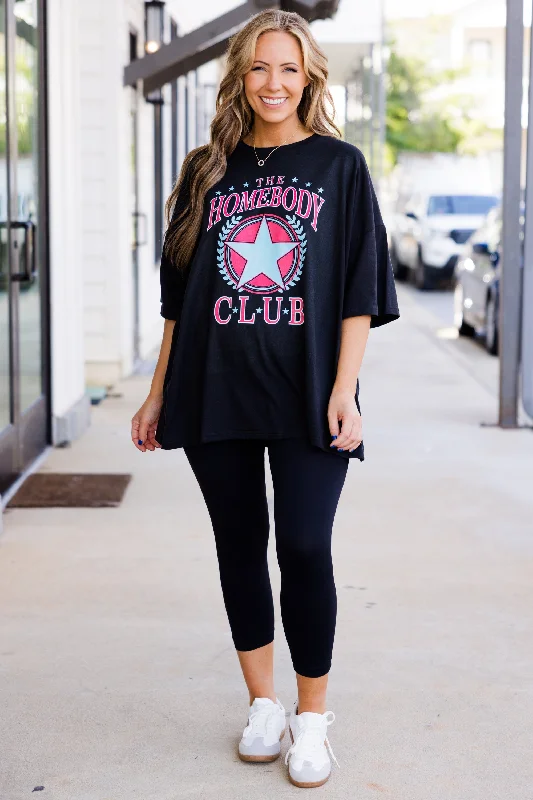 Homebody Club Boyfriend Tee, Black