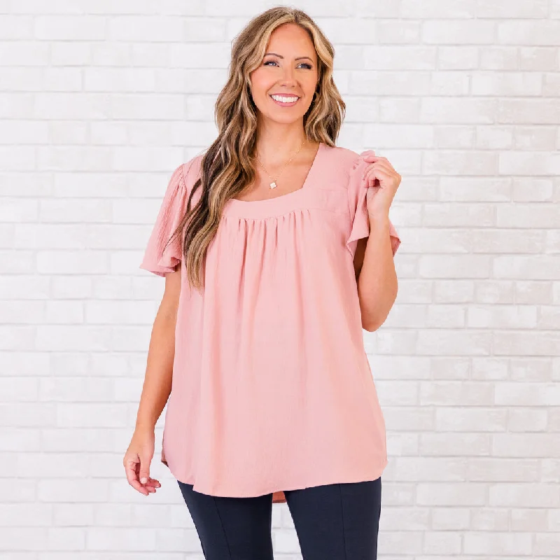 I See You All Over Me Top, Dusty Rose