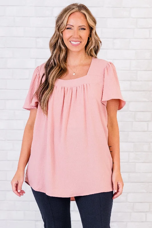 I See You All Over Me Top, Dusty Rose