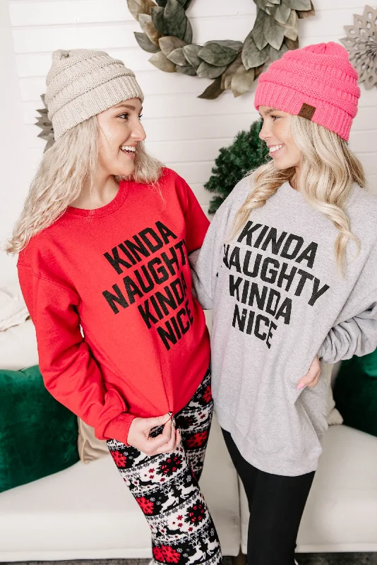 Kinda Naughty Kinda Nice Crewneck Sweatshirt**