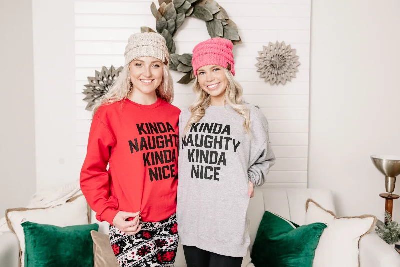 Kinda Naughty Kinda Nice Crewneck Sweatshirt**