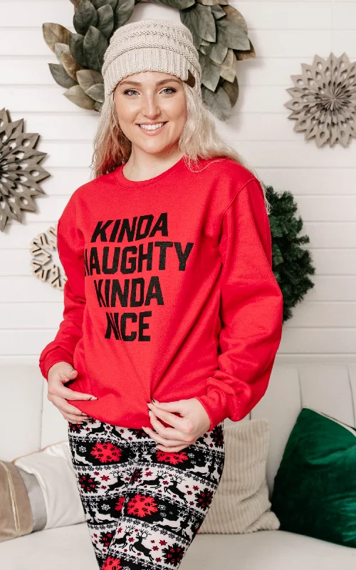 Kinda Naughty Kinda Nice Crewneck Sweatshirt**