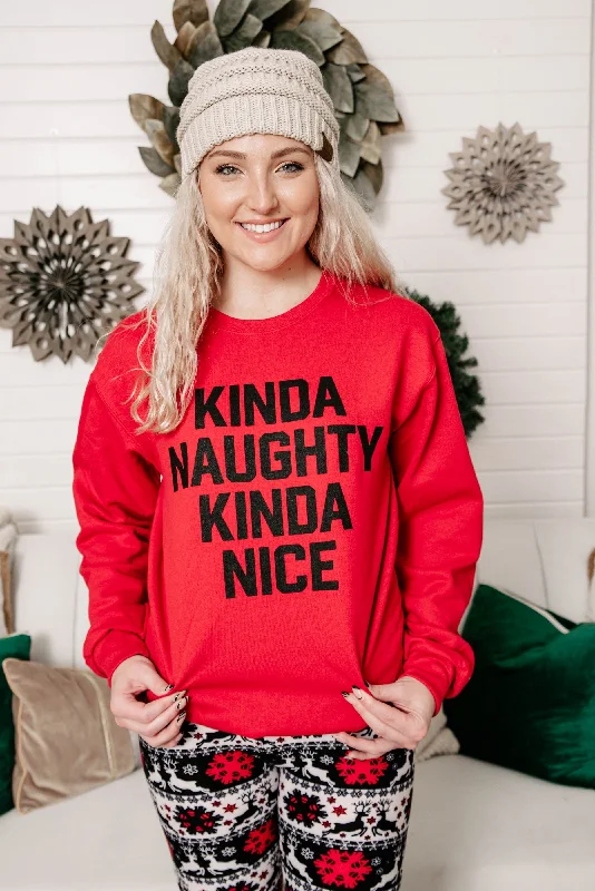 Kinda Naughty Kinda Nice Crewneck Sweatshirt**