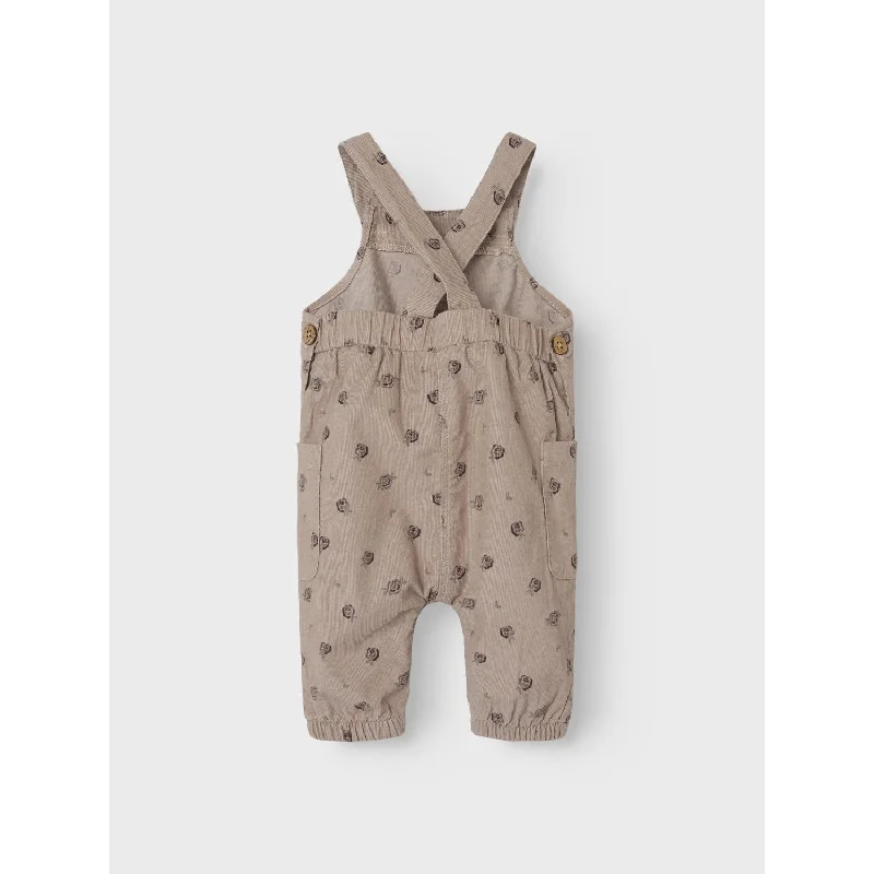 Lil'Atelier Gray Morn Floral Nola Floral Corduroy Overall