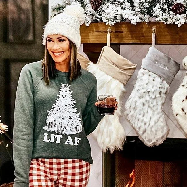 Lit AF Raglan Christmas Sweatshirt