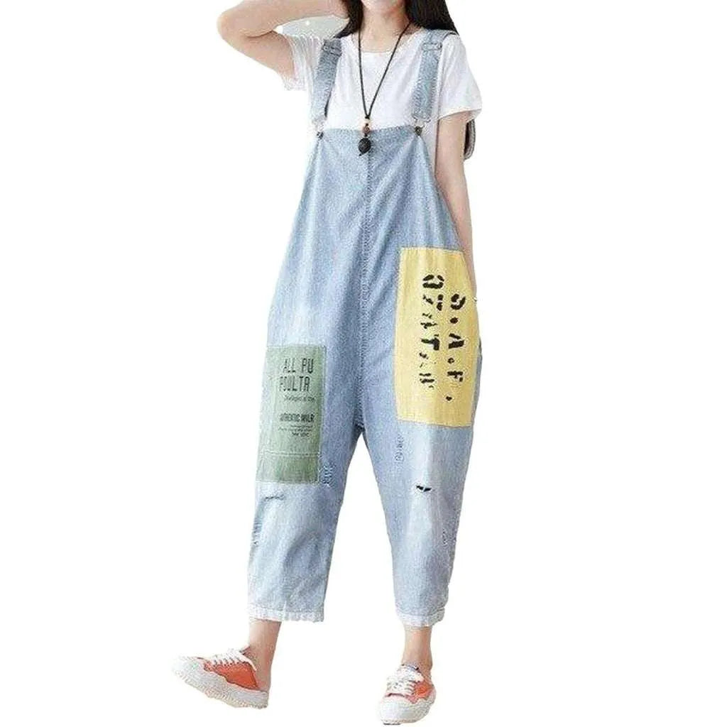 Loose denim dungaree for women