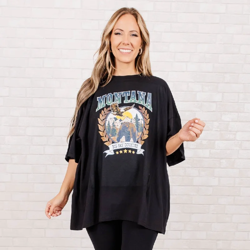 Montana Skies Boyfriend Tee, Black