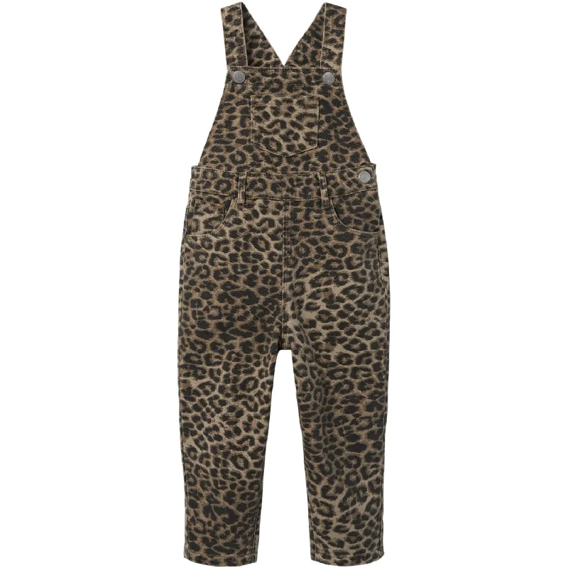 Name It Silver Mink Leopard Oline Twill Overall