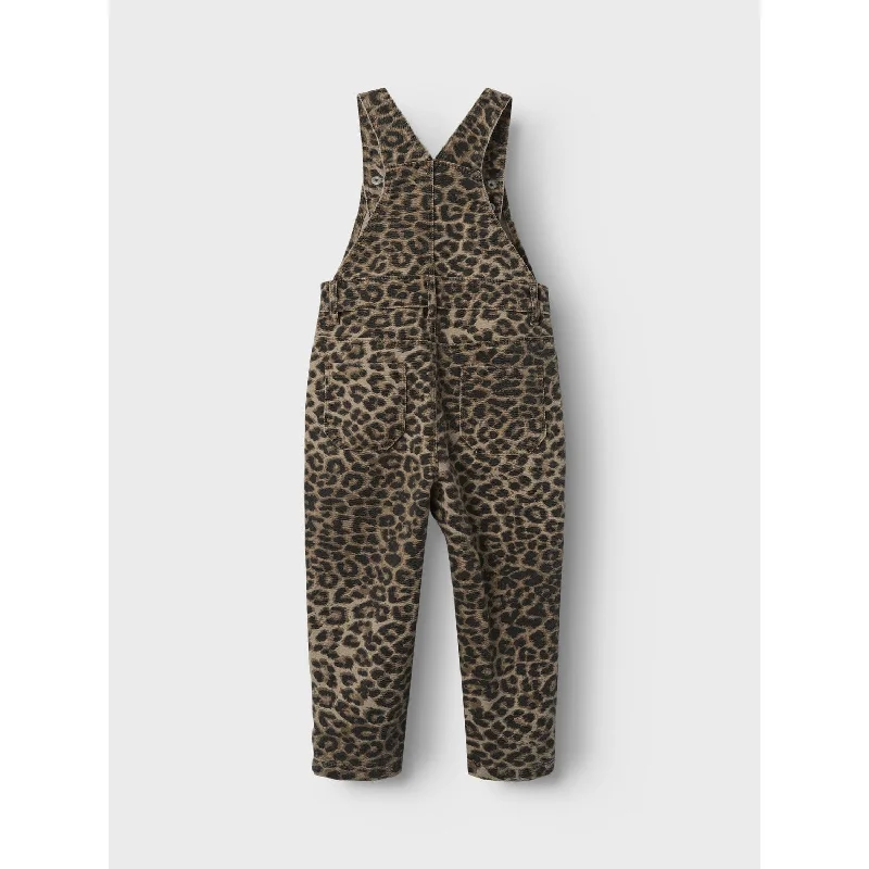 Name It Silver Mink Leopard Oline Twill Overall